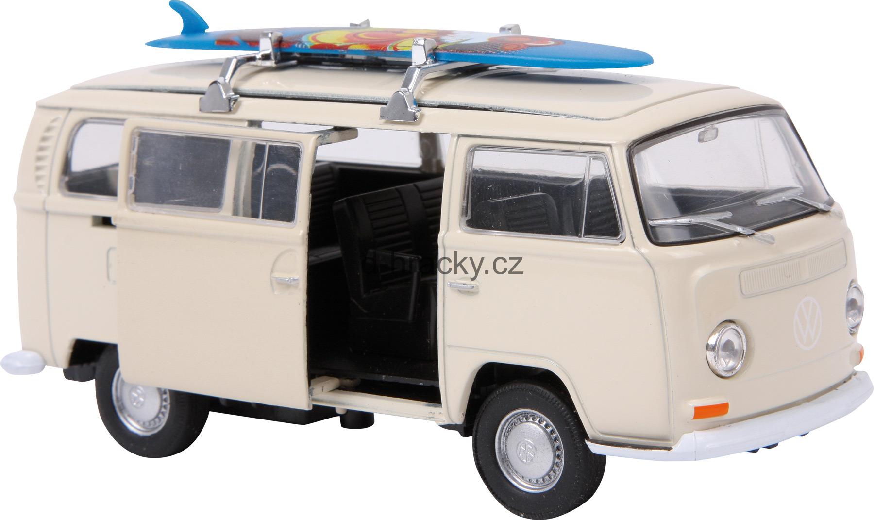 Model automobilu VW autobus T2 + Surfovací prkno