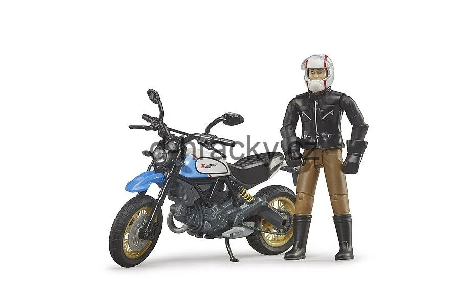 Bruder 63051 Motocykl Scrambler Ducati Desert Sled s jezdcem