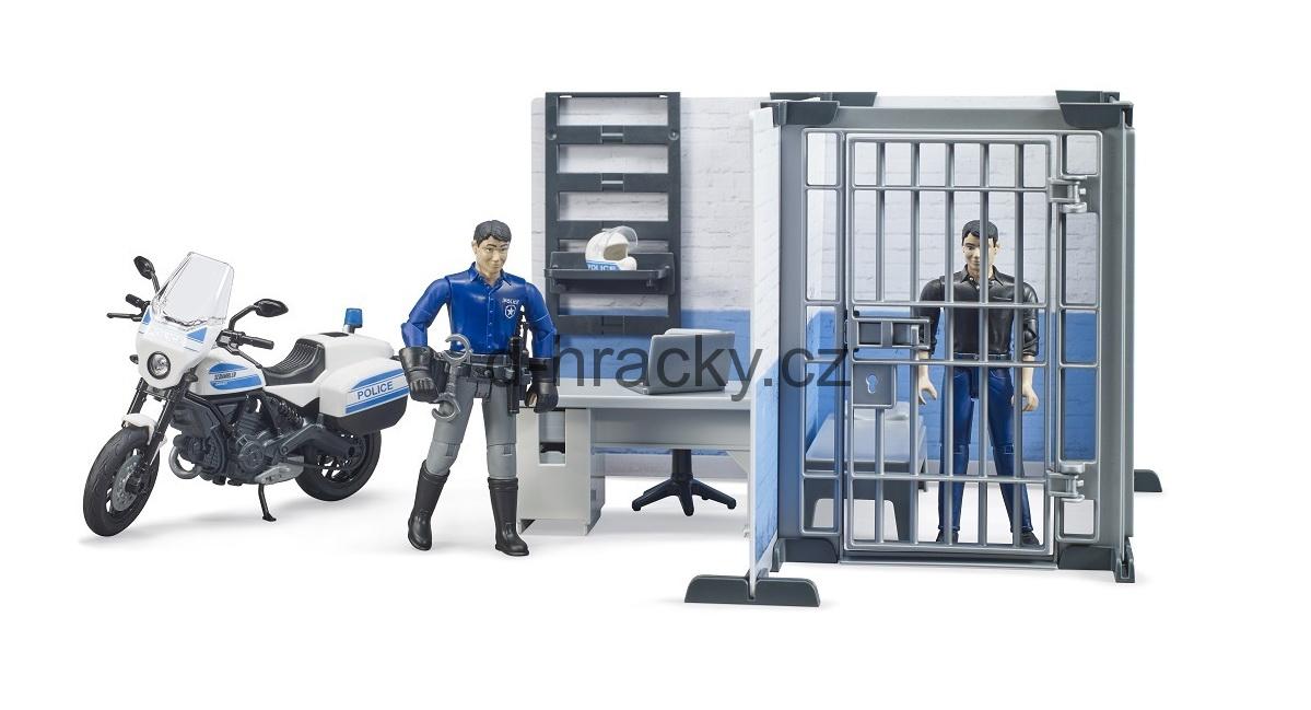 Bruder 62732 Policejní stanice s motorkou a figurkami