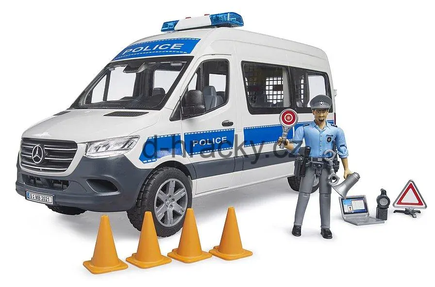 Bruder 2683 MB Sprinter policie se světelným a zvukovým majákem