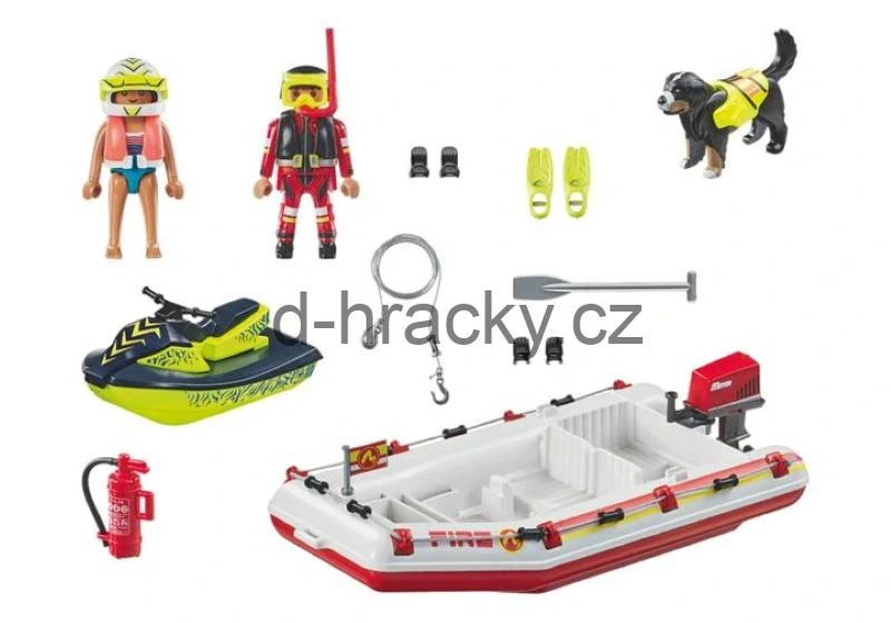 Playmobil 71464 Hasičský člun s vodním skútrem