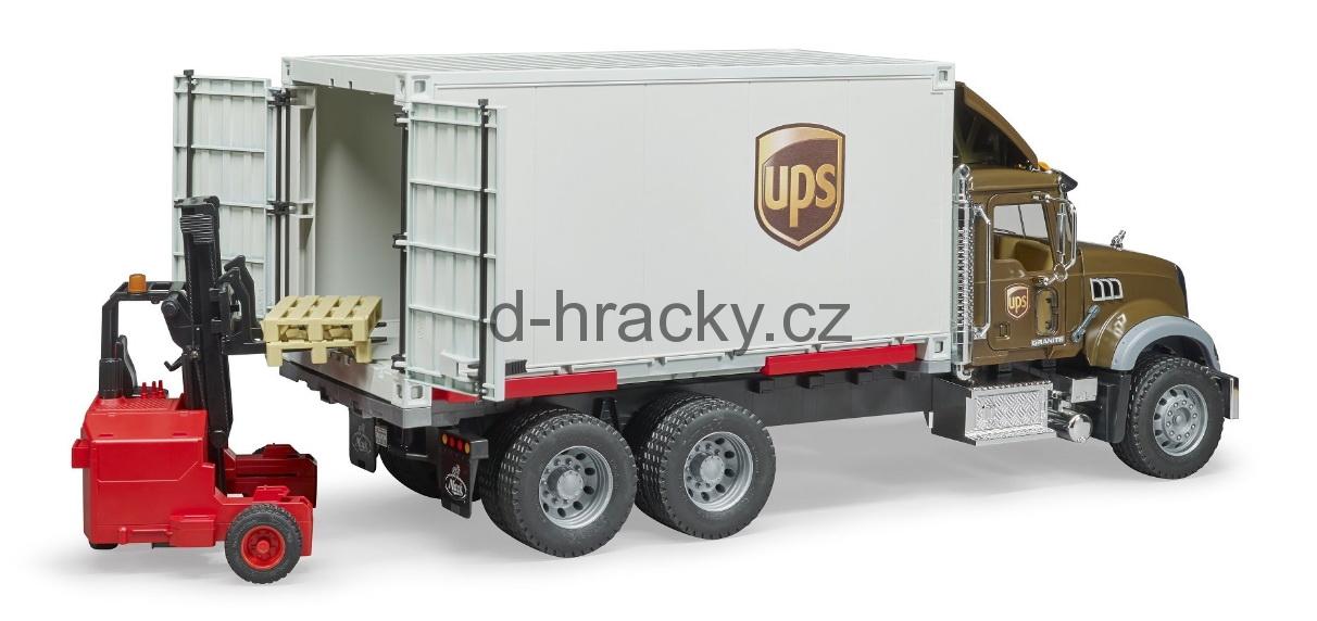 Bruder 2828 MACK Granite UPS logistik s vysokozdvihem