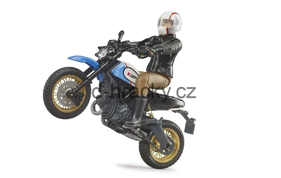 Bruder 63051 Motocykl Scrambler Ducati Desert Sled s jezdcem