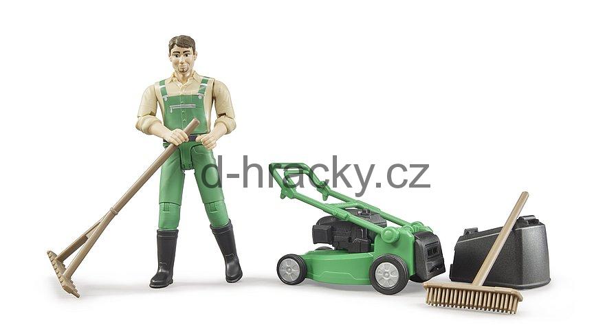 Bruder 62103 Zahradník se sekačkou a nářadím