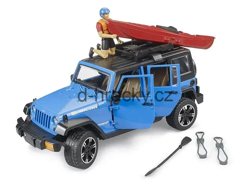 Bruder 2529 Jeep Wrangler Rubicon Unlimited s kajakem a kajakářem