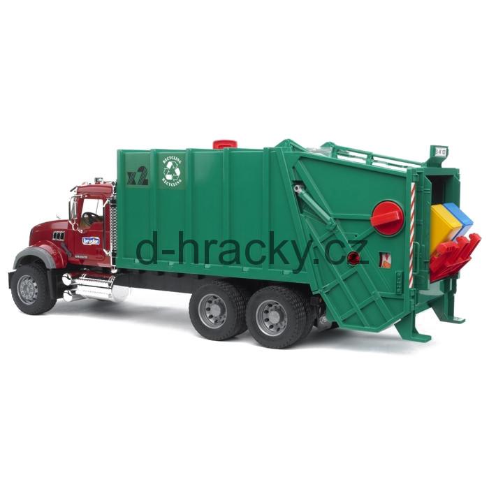 Bruder 2812 MACK nákladní auto popelář zelený