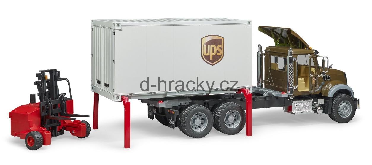 Bruder 2828 MACK Granite UPS logistik s vysokozdvihem