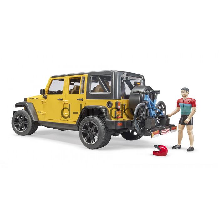 Bruder 2543 Jeep Wrangler Rubicon Unlimited s horským kolem a cyklistou