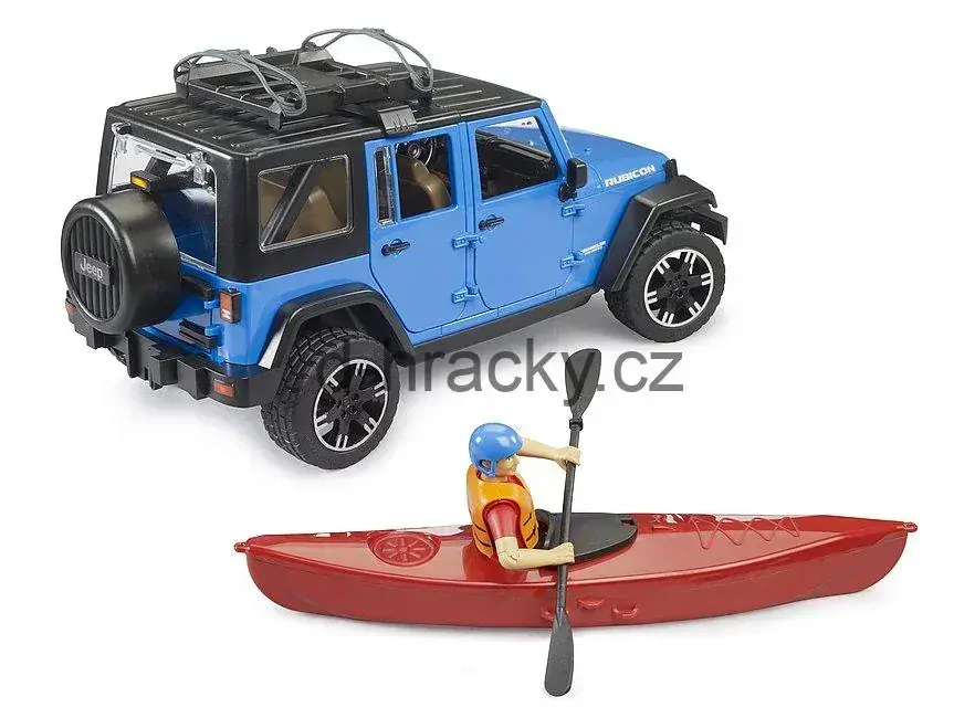 Bruder 2529 Jeep Wrangler Rubicon Unlimited s kajakem a kajakářem