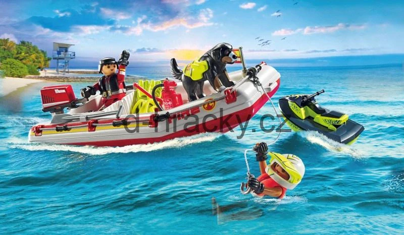 Playmobil 71464 Hasičský člun s vodním skútrem