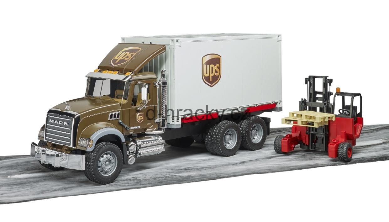 Bruder 2828 MACK Granite UPS logistik s vysokozdvihem