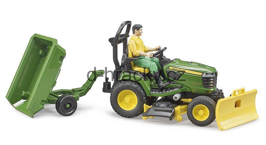 Bruder 62104 Zahradní traktor John Deere X949 s figurkou a příslušenstvím