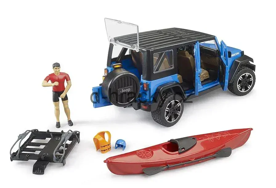 Bruder 2529 Jeep Wrangler Rubicon Unlimited s kajakem a kajakářem