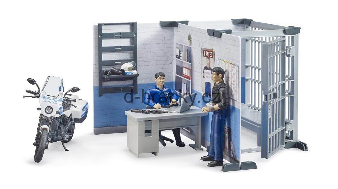 Bruder 62732 Policejní stanice s motorkou a figurkami